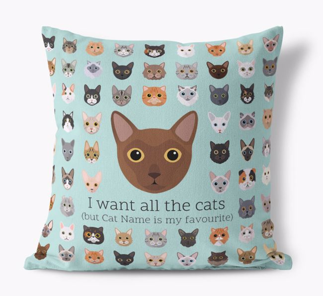 I Want All the Cats: Personalised {breedCommonName} Canvas Cushion